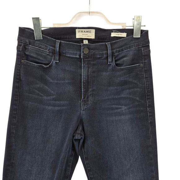 Frame Denim Le High Flare Jeans Womens 30 Dark Wash Cowgirl Rockabilly Boho USA - Picture 3 of 13